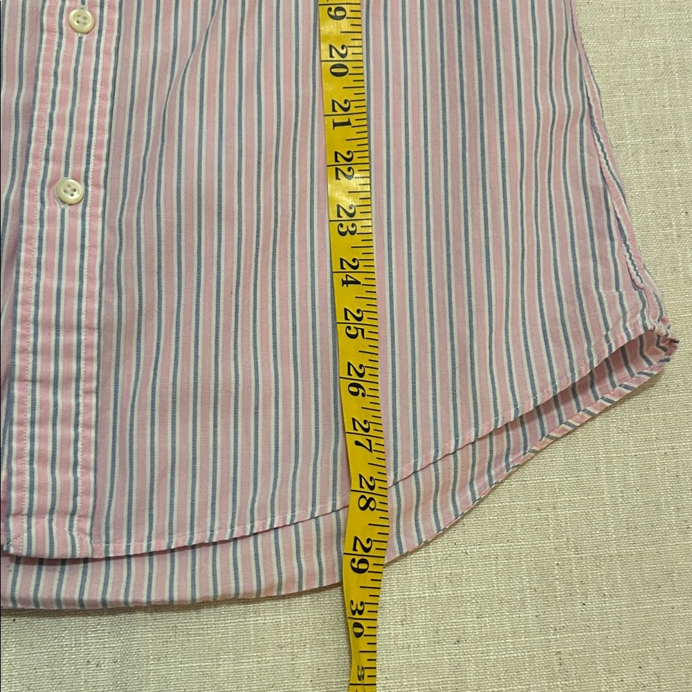 Vintage Ralph Lauren Pink/Blue Striped Preppy Shirt Men's Small Collegiate - Picture 12 of 13
